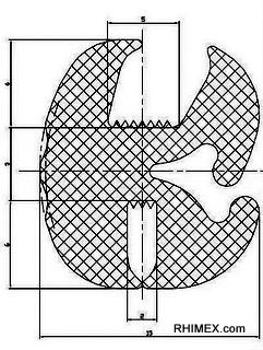 Glazing sections / window rubber