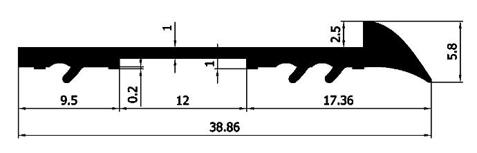 Glazing sections / window rubber