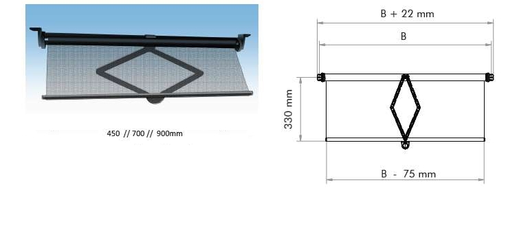 [SR900T] OHB Scissor blinds (OHB Transparent mesh fabric black, B = 900 mm)