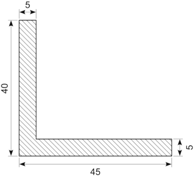 L-PROFILE 40 X 45 X 5 MM EPDM 60 shore black