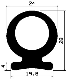 RUBBER PROFILE / rubber profiel / Gummi Profil 28 mm (30 m)