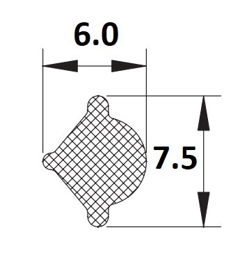 FILLER PROFILE no.2 EPDM/ pees / Füllerprofil (50 m)
