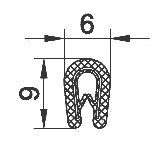 EDGETRIM 1.0-2.0 mm BLACK PVC WITH METAL INSERT (100 m)