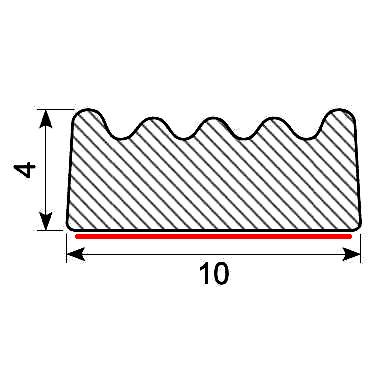 CROWN PROFILE 10x4 EPDM with ADHESIVE (100 m)