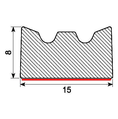 CROWN PROFILE 15x8 EPDM with ADHESIVE (50m/300 m)