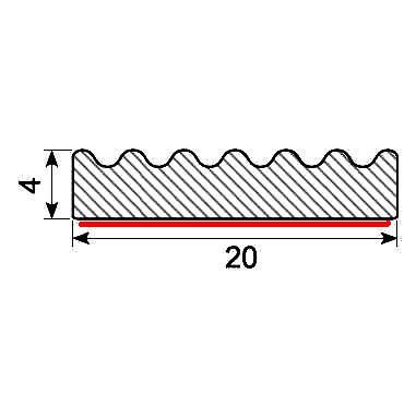 [CP22004] CROWN PROFILE 20x4 EPDM with ADHESIVE (50 m)