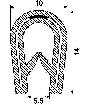 EDGETRIM 1.0-4.0 mm PVC WITH METAL INSERT (100 m)