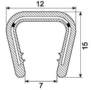 EDGETRIM 6.0-8.0 mm PVC WITH METAL INSERT (100 m)