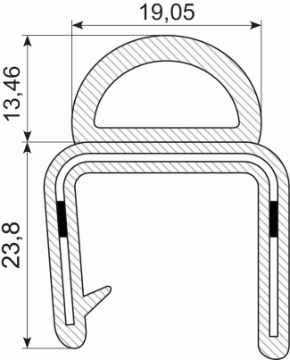 SEALING SECTION 15-16 mm, 15 mm bulb on top (10 m)