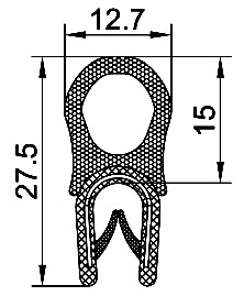 SEALING SECTION 1.0-4.0 MM, 13 MM BULB ON TOP (50 M)