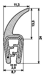 SEALING SECTION 1.0-2.5 MM, 10 MM FLAP ON TOP (10 M)