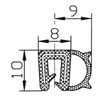 SEALING SECTION 1.0-2.0 mm, 4 mm bulb on side (10m)