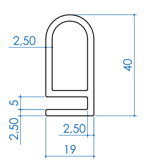 RUBBER PROFILE TPE 40 mm