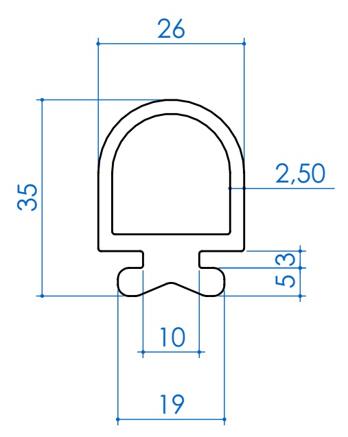 RUBBER PROFILE TPE 35 mm