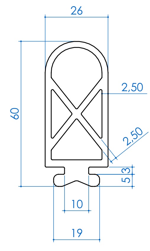 RUBBER PROFILE TPE 60 mm