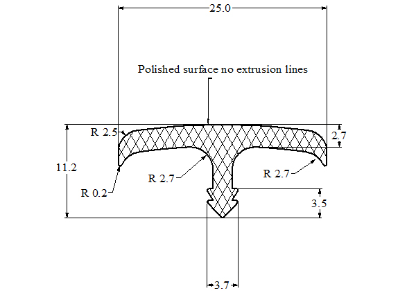 T-PROFILE, SILIKON GRAU (poa, other colours possible)       