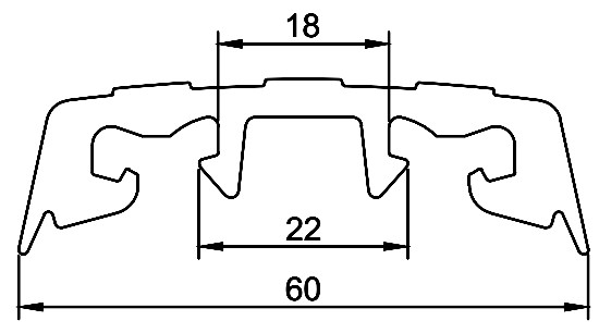RUBBER RUB RAIL 55MM BLACK