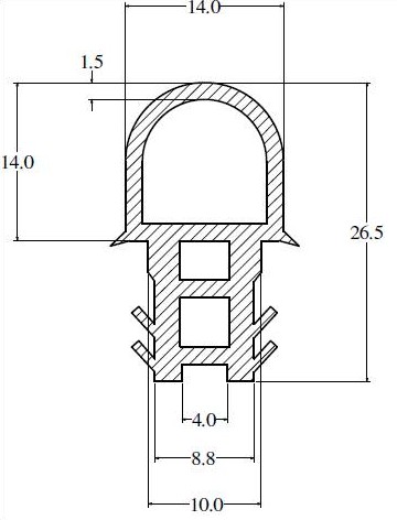 Silicon profile 60 shore black