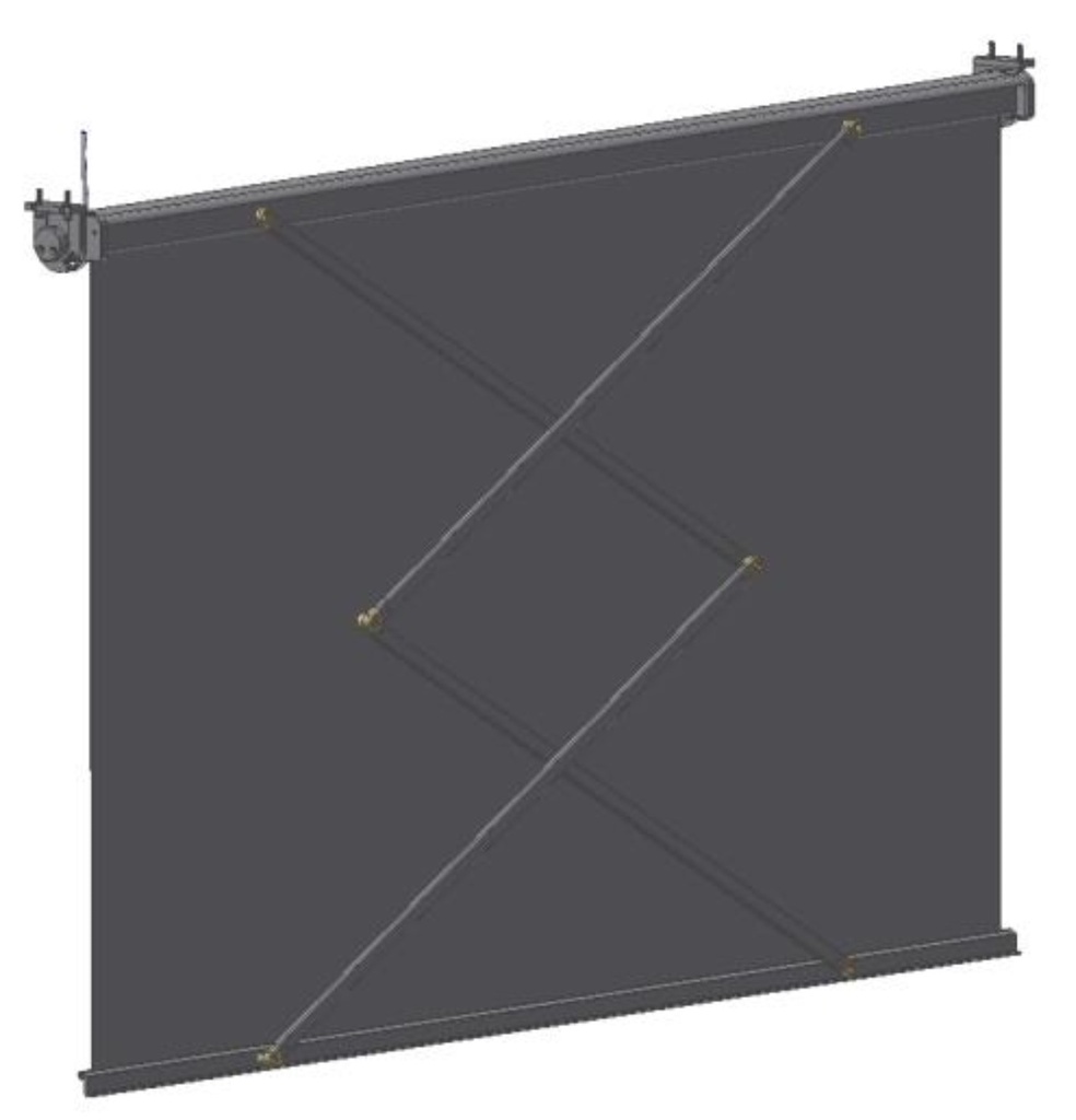 MECHANICAL SCISSORS ROLLER BLIND 447 X 600 MM.