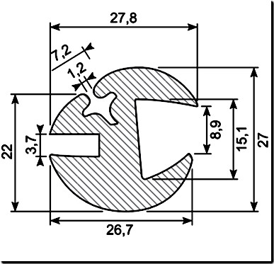GLAZING SECTION A=16,0 B=5,0 (25 m)                         