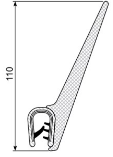 EDGETRIM with 95 mm spongue FLAP 3-6 mm (10 m)