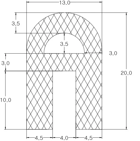 Silicon profile 60 shore whtie to FDA