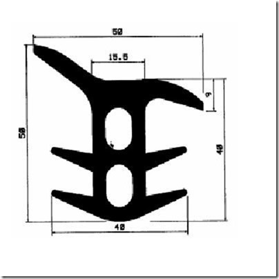[TP2514] T-PROFILE EPDM black 50 x 50 (100 m )