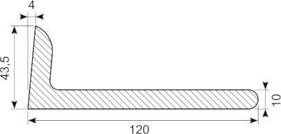 [AP1275] ANGLE PROFILE EPDM. BLACK 120x43x10 sh. 60A