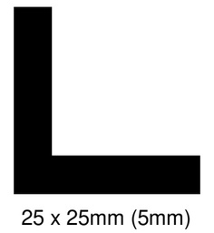 [AP1685] L-PROFILE 20 X 20 MM (4 MM) BLACK RUBBER (25 M)