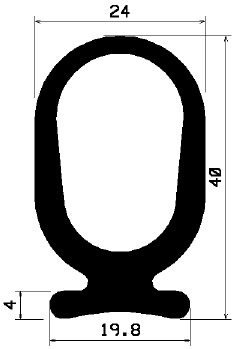 [100064] RUBBER PROFILE / rubber profiel / Gummi Profil 40 mm (30 m)