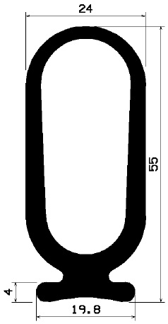 [100065] RUBBER PROFILE / rubber profiel / Gummi Profil 55 mm (30 m)