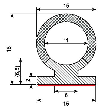 [FG2390] DOOR SEALING WITH 3M TAPE EPDM CO-EXTRUSION (10 m)