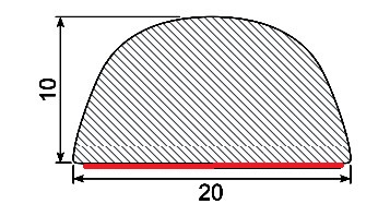 [DP5837] D-PROFILE PVC BLACK WITH ADHESIVE (25m)