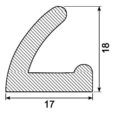 [AP0216] ANGLE/LIP PROFILE EPDM 65 shore black (10 m)