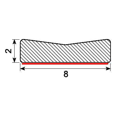 [CP20802] CROWN PROFILE 20x4 EPDM with ADHESIVE (50 m)