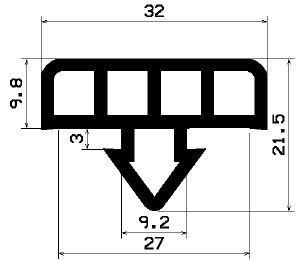 [100067] Glaswagen- Stoot profiel EPDM (40 m)
