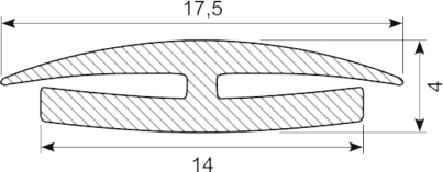 [HP7411] H-PROFILE FOR 2.5 MM SHEET PVC Light gray
