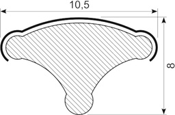 [GP1301] FILLER PROFILE no.3 EPDM/ pees / Füllerprofil (50 m)