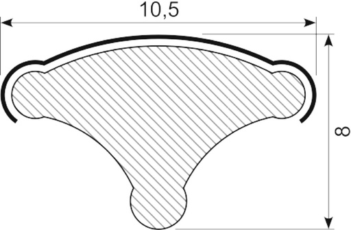 [GP1301] FILLER PROFILE no.3 EPDM/ pees / Füllerprofil (50 m)