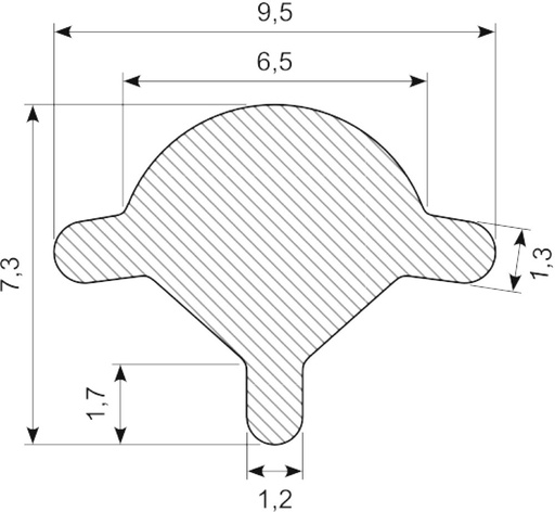 FILLER PROFILE no.3 EPDM/ pees / Füllerprofil (50 m)