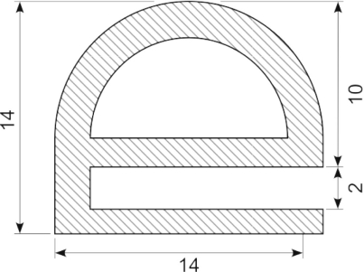 [PP1081] P-PROFILE EPDM black 65 shore