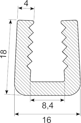 [UP1289] U-PROFILE EPDM 65 shore black