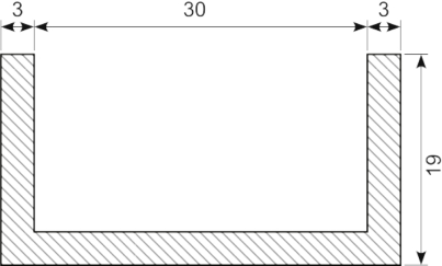 [UP1435] U-PROFILE EPDM 80 shore black 3 mm glass