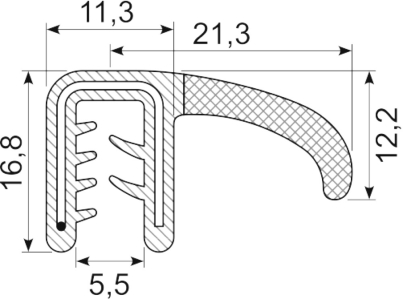 [RH3436] Edgetrim with lip 1.5-4.0 mm
