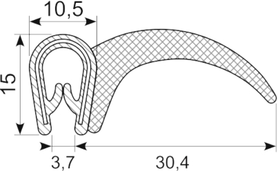 [RH3442] Edgetrim with lip 1.5-4.0 mm