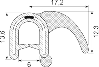[RH3474] Edgetrim with co-ex lip 1.0-2.0 mm