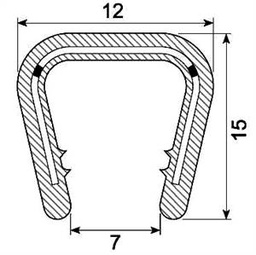 EDGETRIM 8.0-10.0 mm PVC WITH METAL INSERT (100 m)