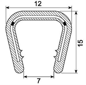 EDGETRIM 8.0-10.0 mm PVC WITH METAL INSERT (100 m)