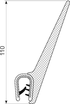 [RH3460P] Edgetrim with 100 mm lip 3.0-5.0 mm (10 m)