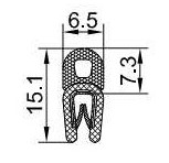 [RH0069] SEALING SECTION 1.0-2.0 MM, 6 MM BULB ON TOP (10 M)